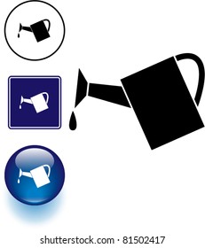 botón y signo de símbolo de la barra de riego