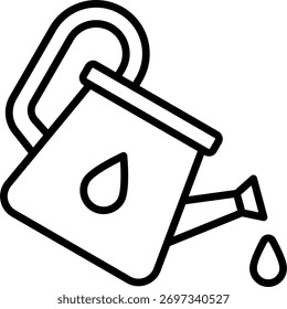 Diseño de Vector de regadera en estilo moderno, concepto de cuidado de plantas y riego de jardines, ilustración de jardinería en el hogar. Icono de línea