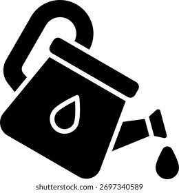 Diseño de Vector de regadera en estilo moderno, concepto de cuidado de plantas y riego de jardines, ilustración de jardinería casera. Icono de glifo