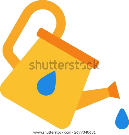 Watering can vector design in modern style, plant care and garden watering concept, home gardening illustration. Flat Icon