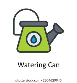 Watering Can vector  Fill  outline Icon Design illustration. Agriculture  Symbol on White background EPS 10 File