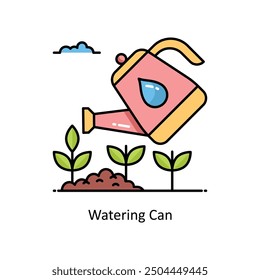 Watering Can vector  Filled outline icon style illustration. Symbol on White background EPS 10 File