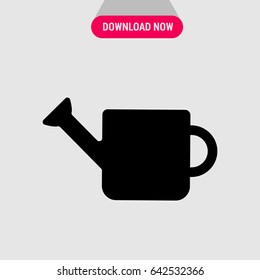 Watering Can Vector Icon, Black Watering pot symbol. Simple, modern flat vector illustration for mobile app, website or desktop app 
