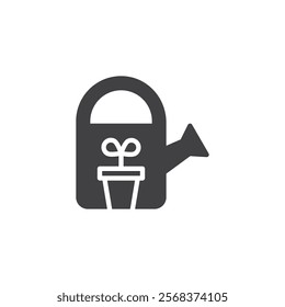Watering can vector icon. filled flat sign for mobile concept and web design. Spring Gardening glyph icon. Symbol, logo illustration. Vector graphics