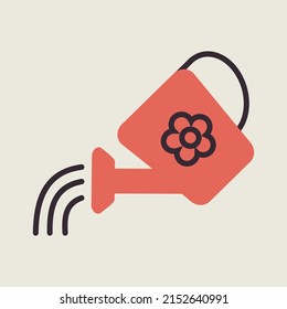 Watering can vector icon. Irrigation symbol. Graph symbol for agriculture, garden and plants web site and apps design, logo, app, UI