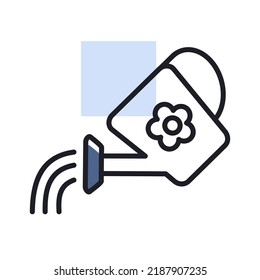 Watering can vector icon. Irrigation symbol. Graph symbol for agriculture, garden and plants web site and apps design, logo, app, UI