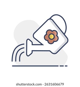 Watering can vector icon. Irrigation symbol. Graph symbol for agriculture, garden and plants web site and apps design, logo, app, UI