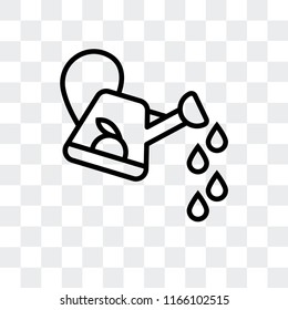 Watering can vector icon isolated on transparent background, Watering can logo concept