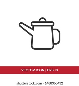 Watering can vector icon in modern design style for web site and mobile app