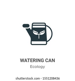 Watering can vector icon on white background. Flat vector watering can icon symbol sign from modern ecology collection for mobile concept and web apps design.