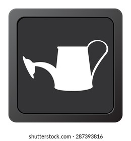 Watering can - vector icon on a grey button
