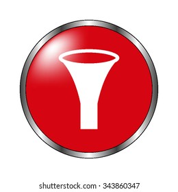 watering can - vector icon  on the red button