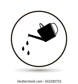Watering can vector icon on white background