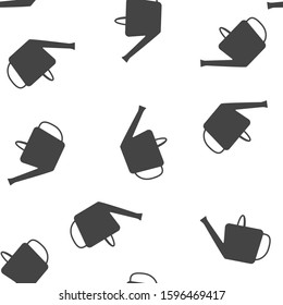 Watering can vector icon seamless pattern on a white background.