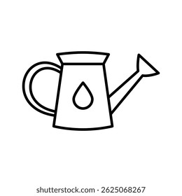 Watering can vector icon. Simple outline of a gardening watering can  illustration isolated.