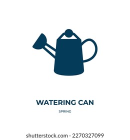 watering can vector icon. watering can, can, water filled icons from flat spring concept. Isolated black glyph icon, vector illustration symbol element for web design and mobile apps