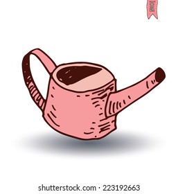  watering can, vector illustration.