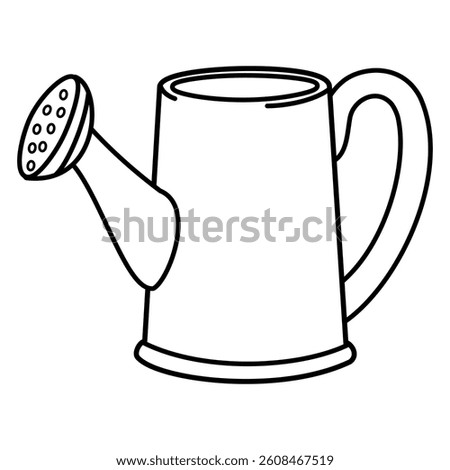 Watering can vector illustration in black and white isolated on white background 