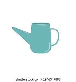 Watering can Vector illustration in flat design Blue garden watering pot ​isolated on white backgroun