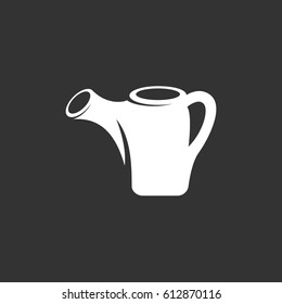 Watering can vector logo illustration isolated sign symbol. Icon pictogram for web graphics