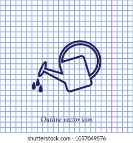 Watering can, vector outline icon