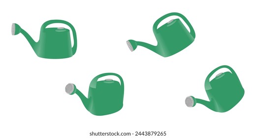 watering can vector set. flat design vector illustration isolated on white background.