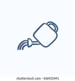 El riego puede aislar el icono de esbozo vectorial en el fondo. Icono de la barra de agua dibujada a mano. Watering puede dibujar un icono para infografía, sitio web o aplicación.