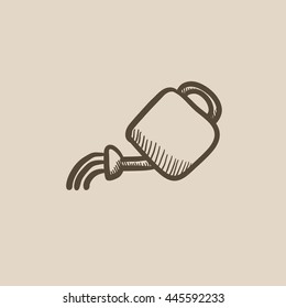 El riego puede aislar el icono de esbozo vectorial en el fondo. Icono de la barra de agua dibujada a mano. Watering puede dibujar un icono para infografía, sitio web o aplicación.