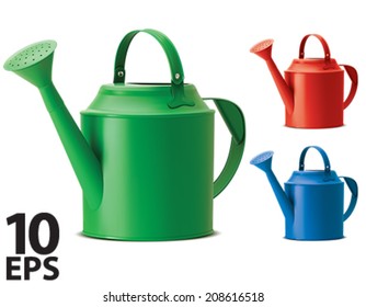 Watering cans set. Isolated. Vector illustration
