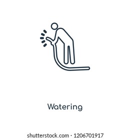 Watering concept line icon. Linear Watering concept outline symbol design. This simple element illustration can be used for web and mobile UI/UX.