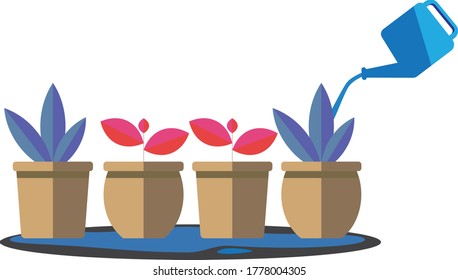 Watering Conventional Pot Logo Vector