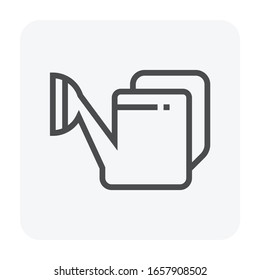 Icono vectorial de equipo de riego diseñado en trazo blanco y editable.