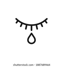 Watering eyes, tear, crying icon design isolated on white background. Vector illustration