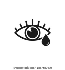 Watering eyes, tear, crying icon design isolated on white background. Vector illustration