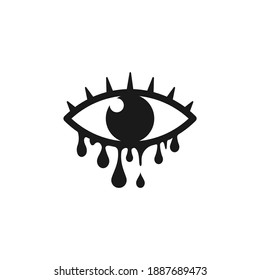 Watering eyes, tear, crying icon design isolated on white background. Vector illustration