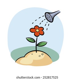 Watering flower