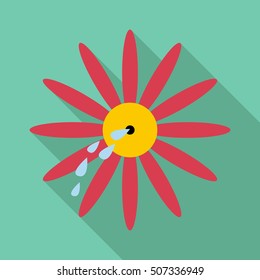 Watering flower icon. Flat illustration of watering flower vector icon for web