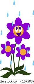 Flor de riego, ilustración, vector sobre fondo blanco.
