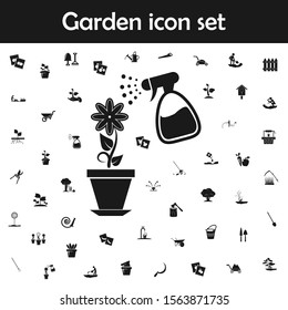 Watering a flower in a pot icon. Garden icons universal set for web and mobile