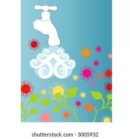 watering flowering in your garden concept vector