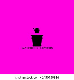 watering flowers icon sign signifier vector