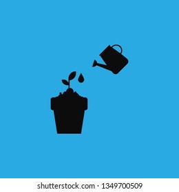 watering flowers icon vector