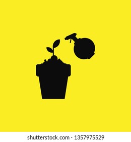 watering flowers icon vector
