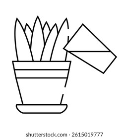 watering flowers line icon vector. watering flowers sign. isolated contour symbol black illustration