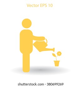 watering flowers vector icon