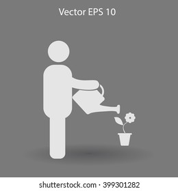 watering flowers vector icon