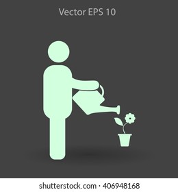 watering flowers vector icon
