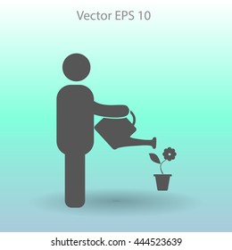 watering flowers vector icon