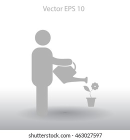 watering flowers vector icon
