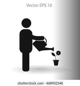 watering flowers vector icon